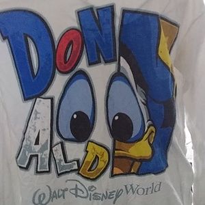 Vintage Unisex Sz Medium Walt Disney World Donald Duck Long Sleeve Shirt Blue